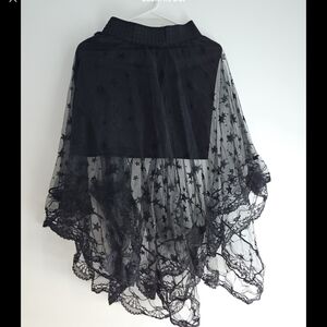Elegant Black Lace Overlay Skirt